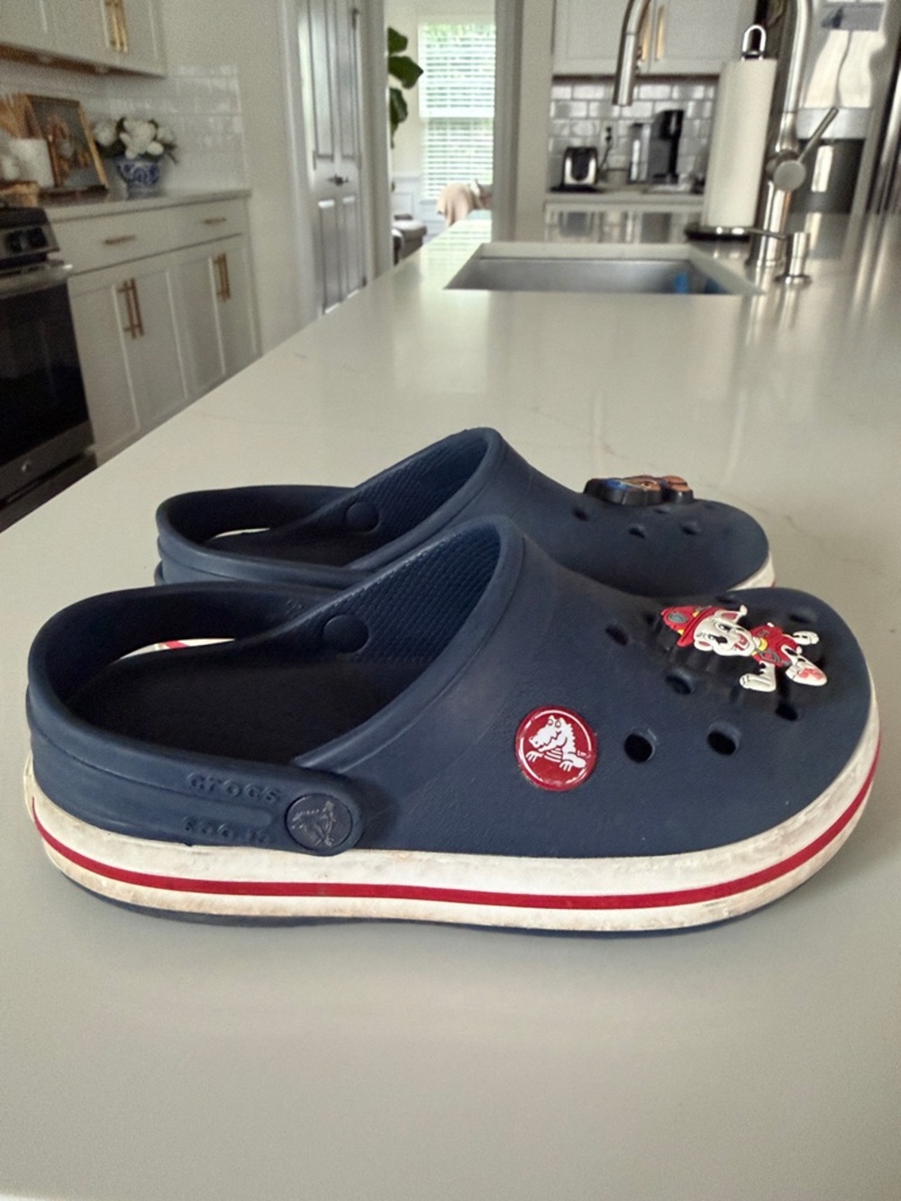 CROCS Kids Navy Blue Clog Sandals with Paw Patrol Charms - Picture 4 of 6